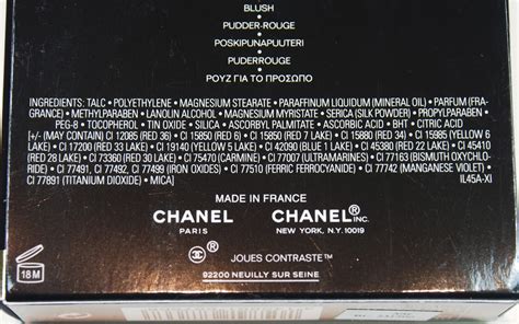 chanel blush ingredients|joues blush.